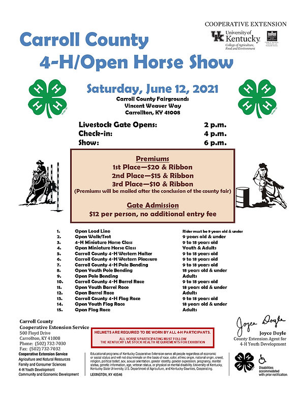 4H EVENTS Carroll County Fair